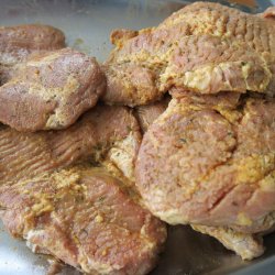 Schweinssteak vom Hals, mariniert